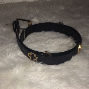 Black Belt With Gold Crosses